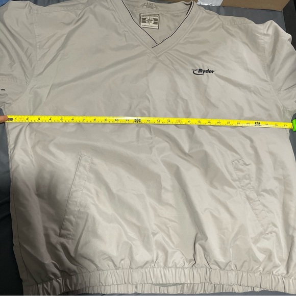 RYDER Destinations Windbreaker Mens XL Embroidered Beige Pullover Snap Buttons - Picture 9 of 9